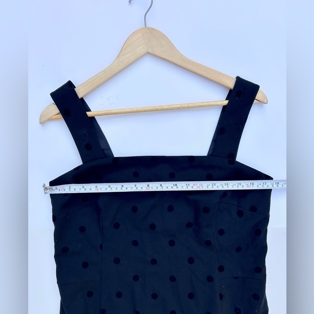 Akris Punto Polka Dot Print Midi Length Dress size 10 zipper bottom ruffle black - Picture 4 of 8